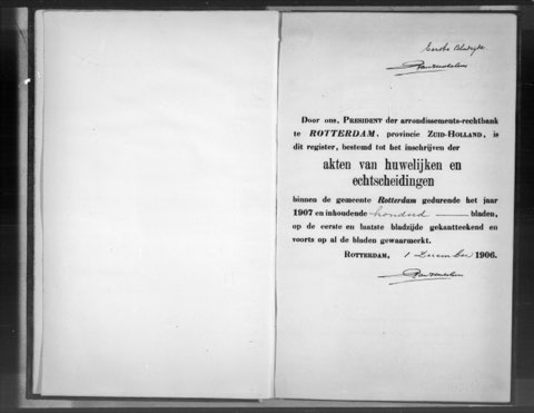 Huwelijk, Rotterdam 16-07-1907